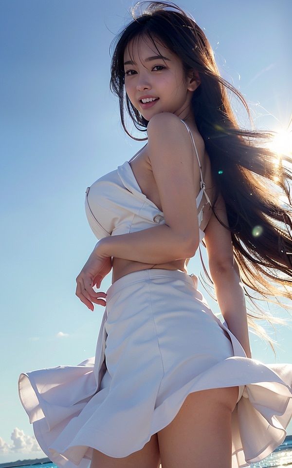 サンプル画像3:ブサカワ女子達を海に誘ってみた！？(億進会) [d_540942]