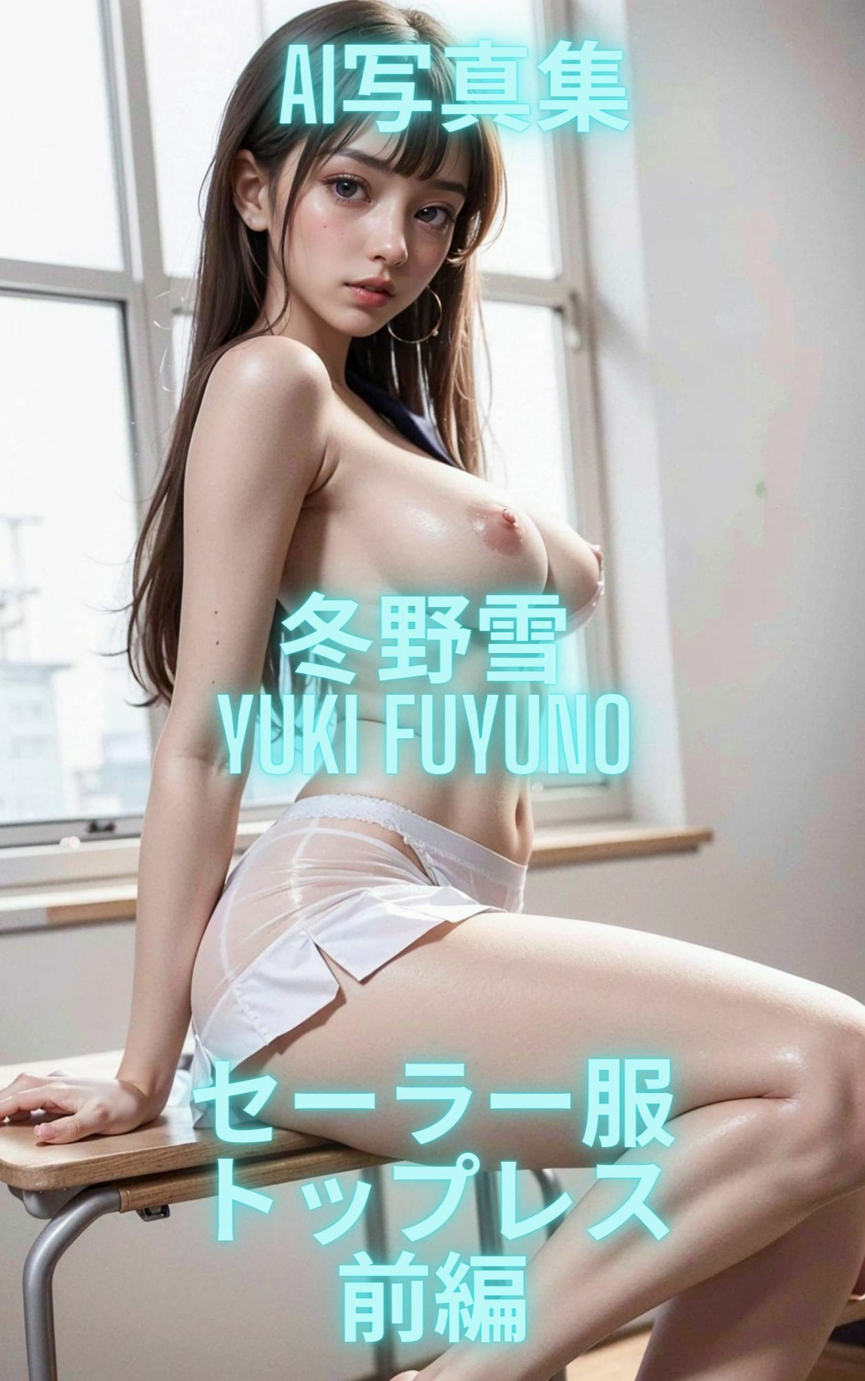 サンプル画像3:AI写真集 冬野雪 Yuki Fuyuno セーラー制服トップレス(Premium Girls) [d_540968]