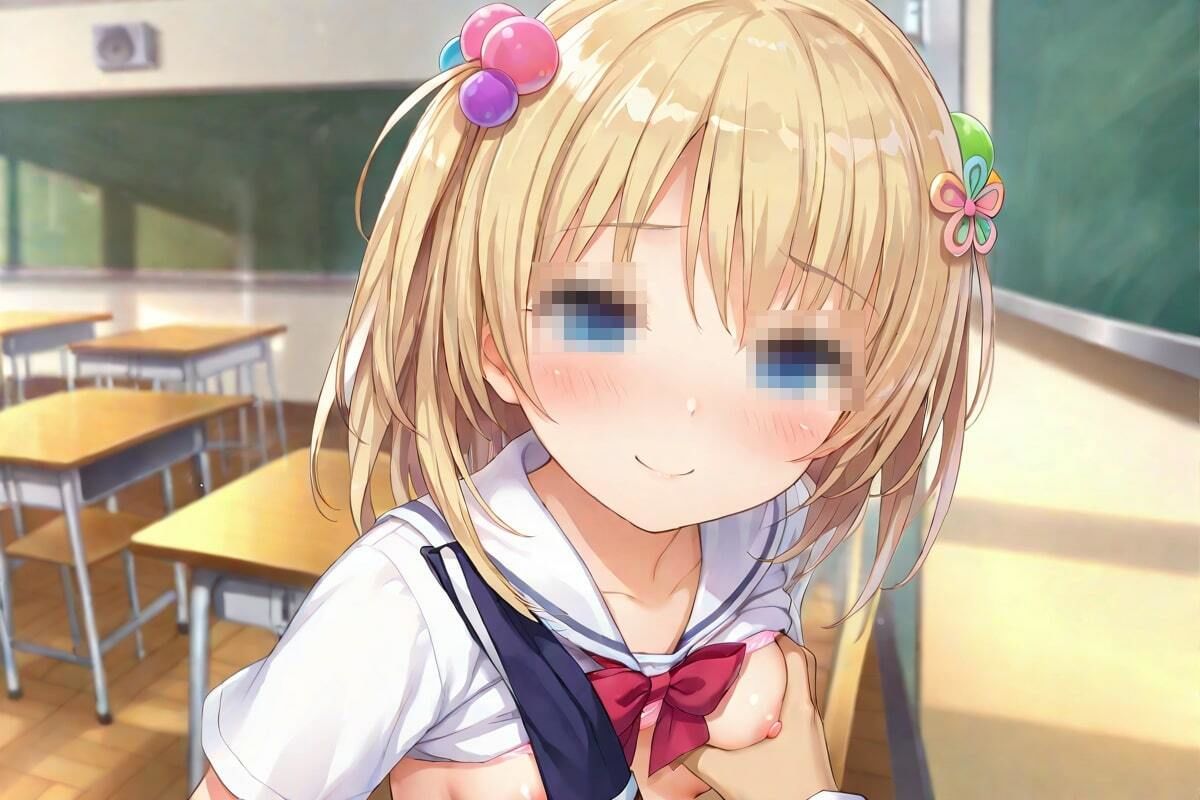 サンプル画像3:放課後の教室で  触れ合う2人(AI幻想工房) [d_540988]