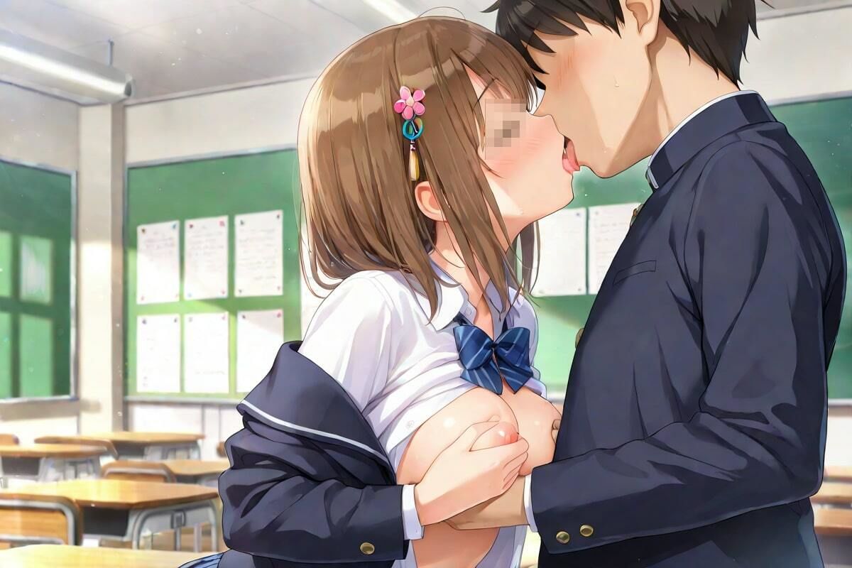 サンプル画像1:制服のまま  キスと快感が止まらない(AI幻想工房) [d_540992]