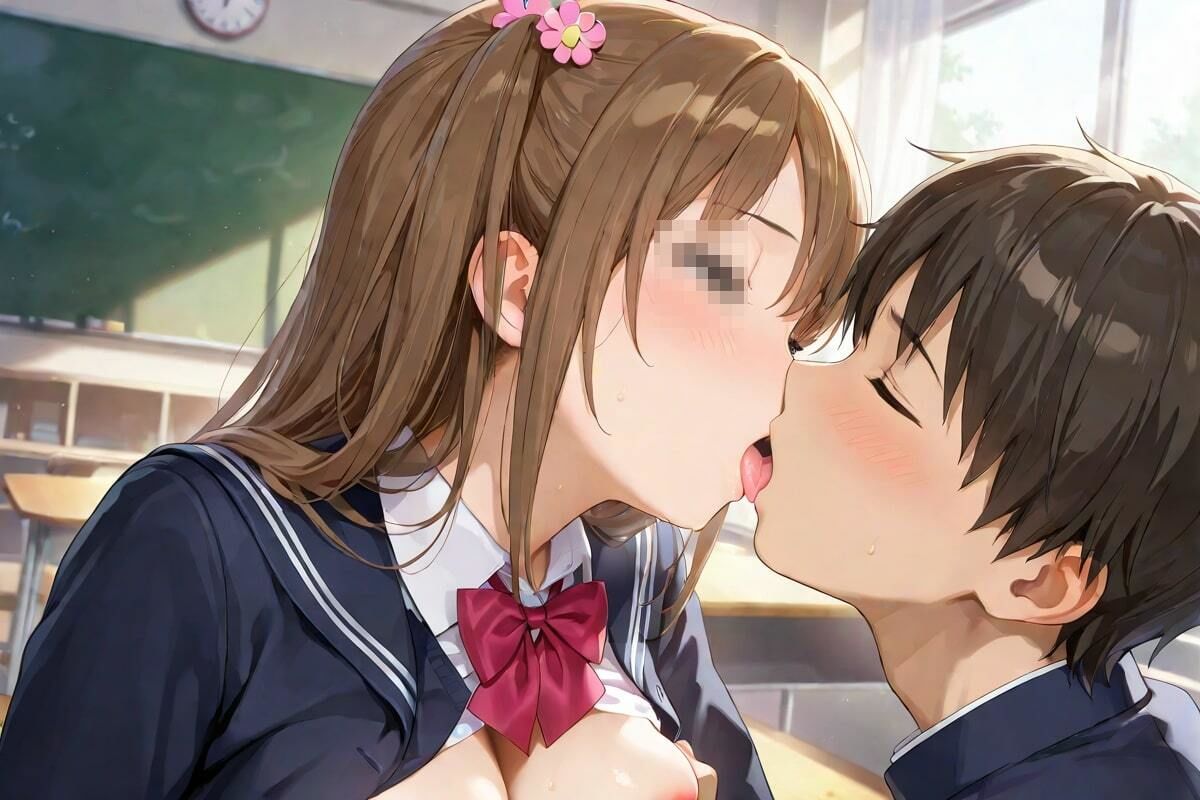 サンプル画像2:制服のまま  キスと快感が止まらない(AI幻想工房) [d_540992]