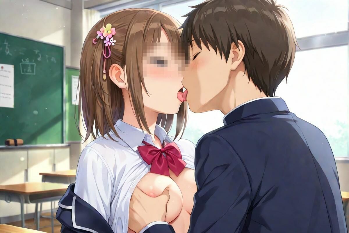 サンプル画像4:制服のまま  キスと快感が止まらない(AI幻想工房) [d_540992]