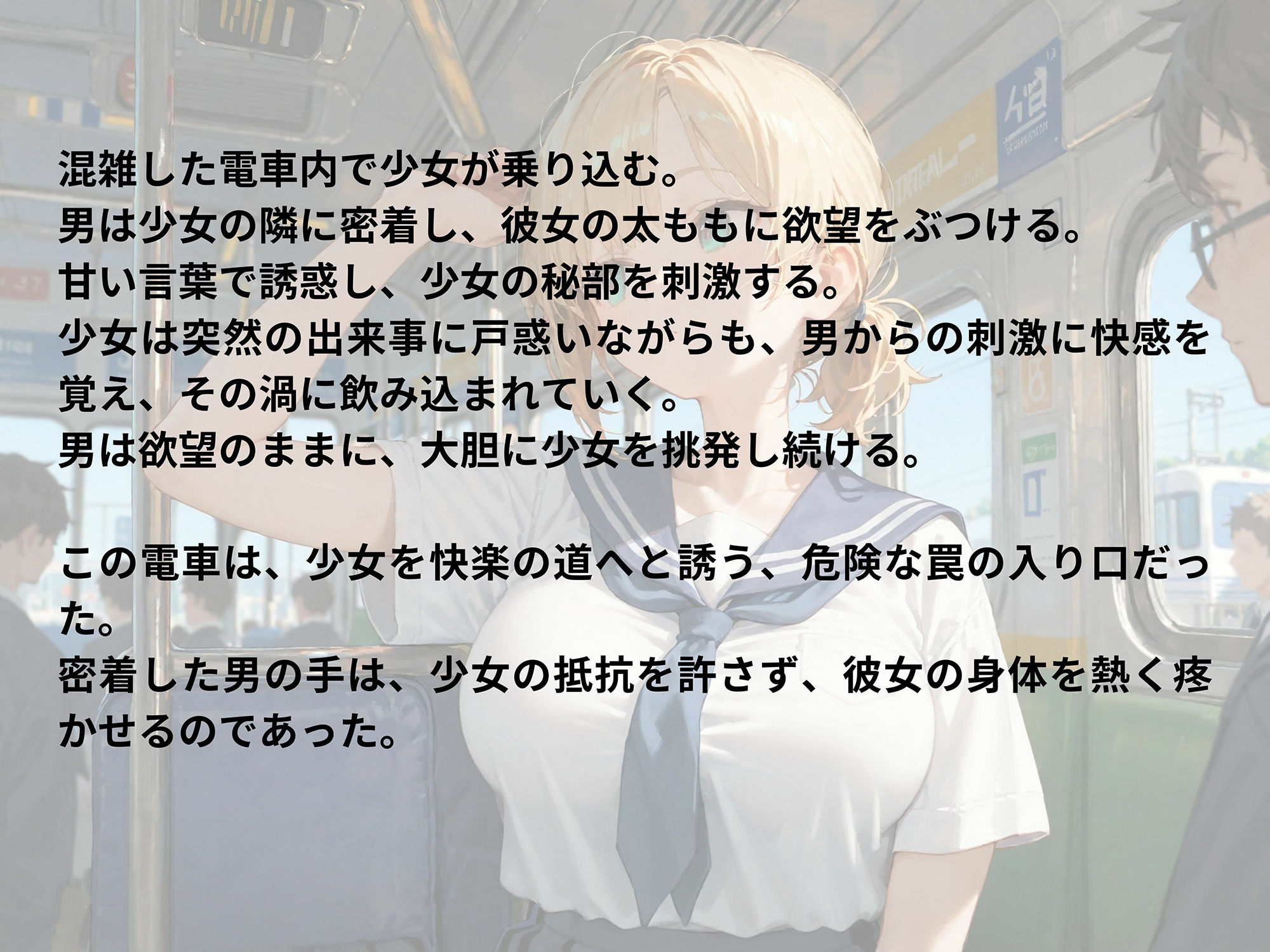 サンプル画像1:痴●電車 揺れる電車乱れる女子校生(パンプキンちゃん) [d_541123]