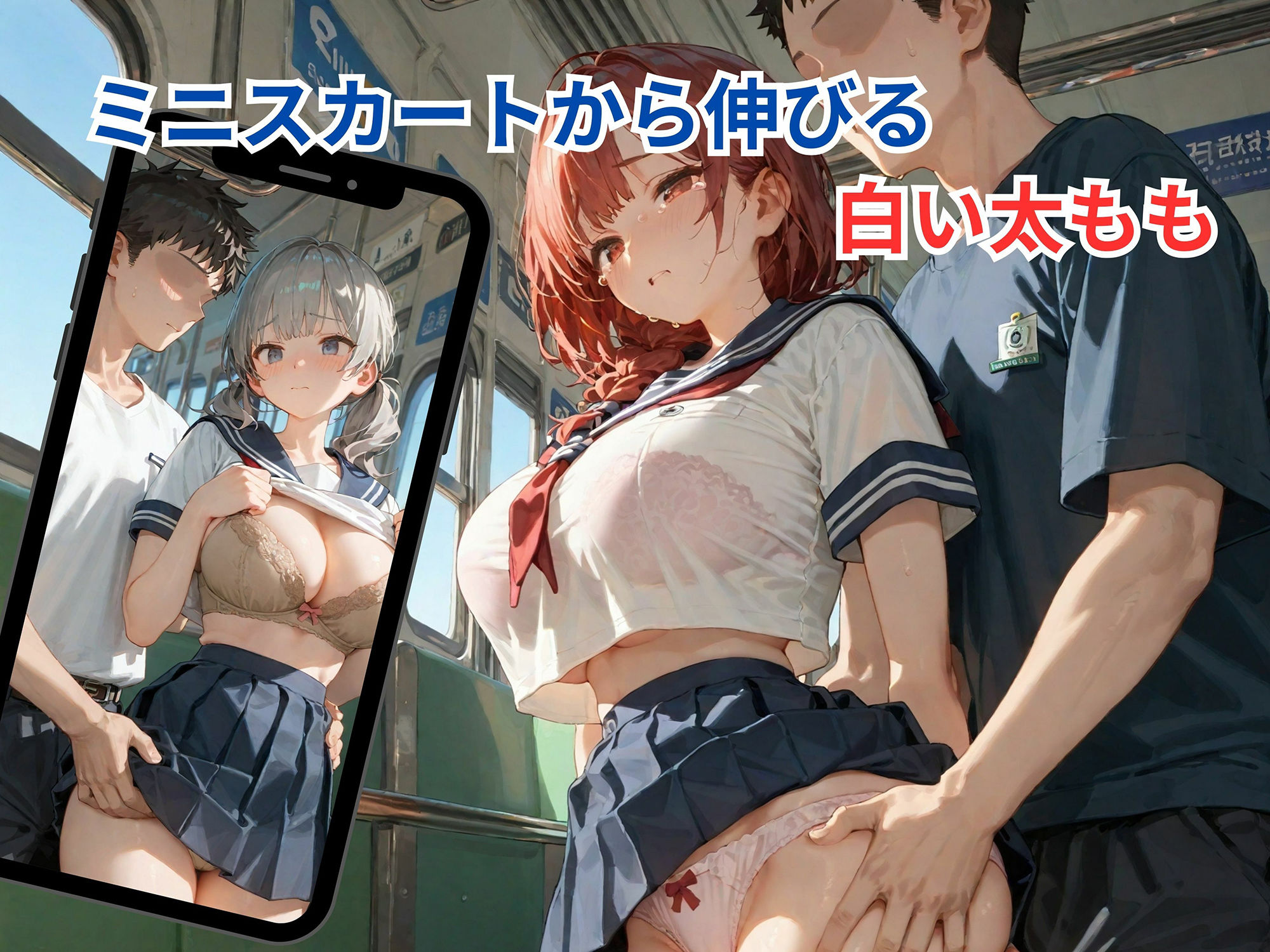 サンプル画像3:痴●電車 揺れる電車乱れる女子校生(パンプキンちゃん) [d_541123]