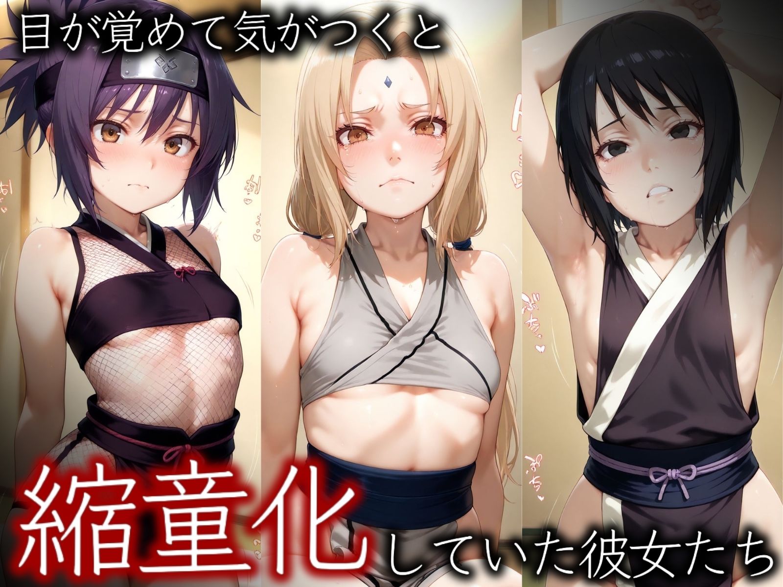 サンプル画像4:アポトキシンを飲み込ませられ縮童化したヒロインズ 忍び編(鉄バット仮面) [d_541251]