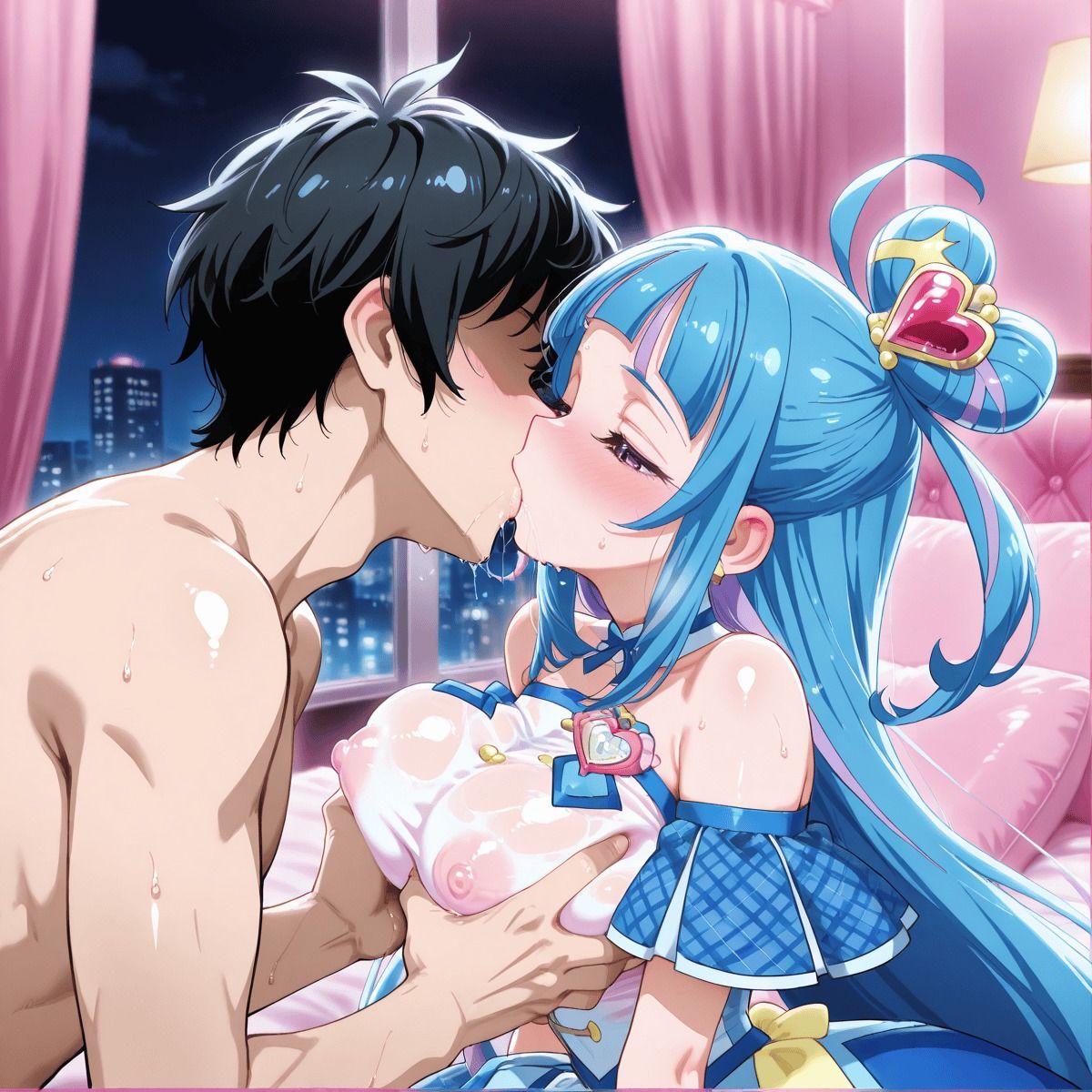 サンプル画像3:キ〇ア〇インク 巨乳アイドルの初めての枕営業 キミとアイドルプリキ〇ア♪ 巨乳化えろCG集(AIまにあくす) [d_541281]