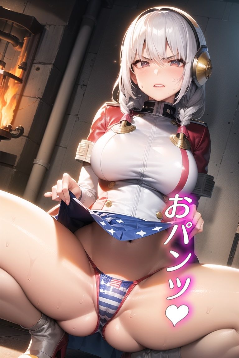 サンプル画像3:嫌な顔してパンツ見せてくる女の子〜消防士編〜(AIパンツ部) [d_541601]