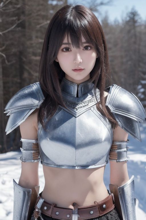 サンプル画像2:AI美女写真集「雪の中の騎士女子」Vol.1(駄馬) [d_541924]