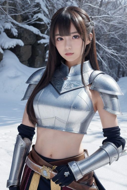 サンプル画像4:AI美女写真集「雪の中の騎士女子」Vol.1(駄馬) [d_541924]