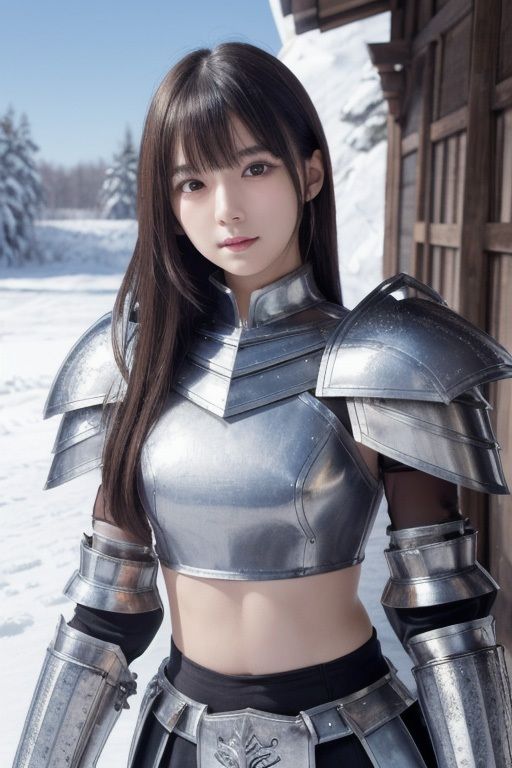 サンプル画像5:AI美女写真集「雪の中の騎士女子」Vol.1(駄馬) [d_541924]