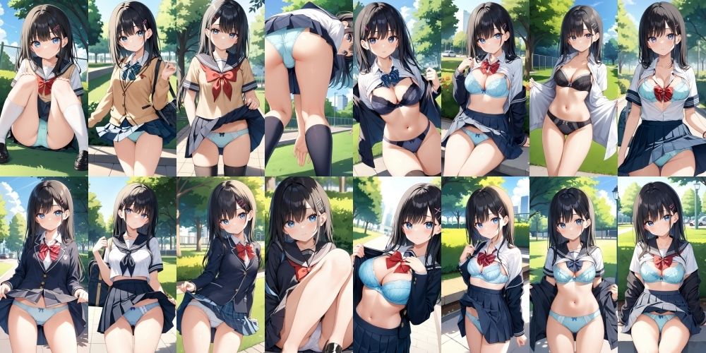 サンプル画像2:彼女と公園でエッチ【500枚】(女子高生) [d_542137]