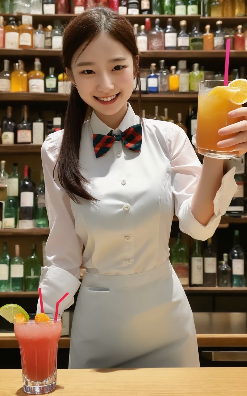 サンプル画像3:AI美女写真集┃バーテンダーの乙女(AI美女写真集┃清楚な大人) [d_542152]