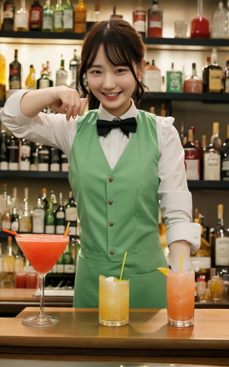 サンプル画像4:AI美女写真集┃バーテンダーの乙女(AI美女写真集┃清楚な大人) [d_542152]