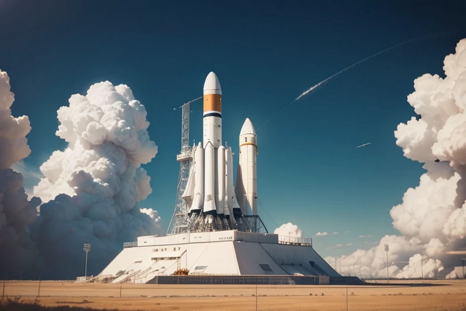 サンプル画像3:宇宙ロケット  背景素材(豊川内角) [d_542155]