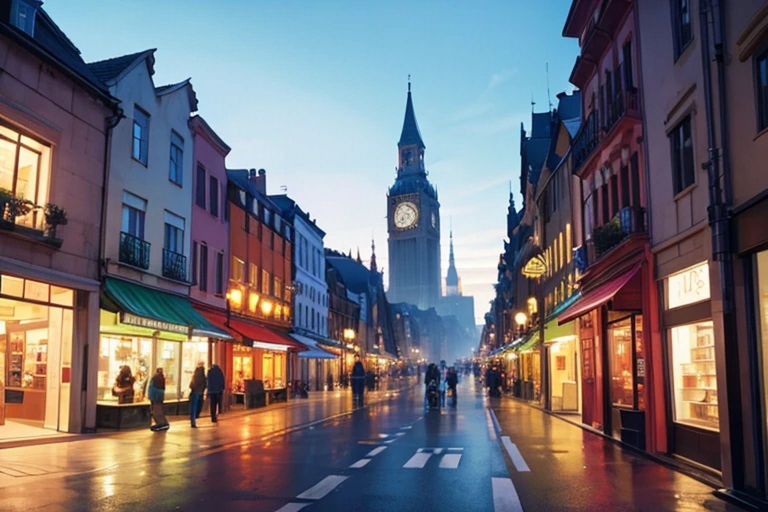 サンプル画像2:商店街  背景素材(豊川内角) [d_542164]