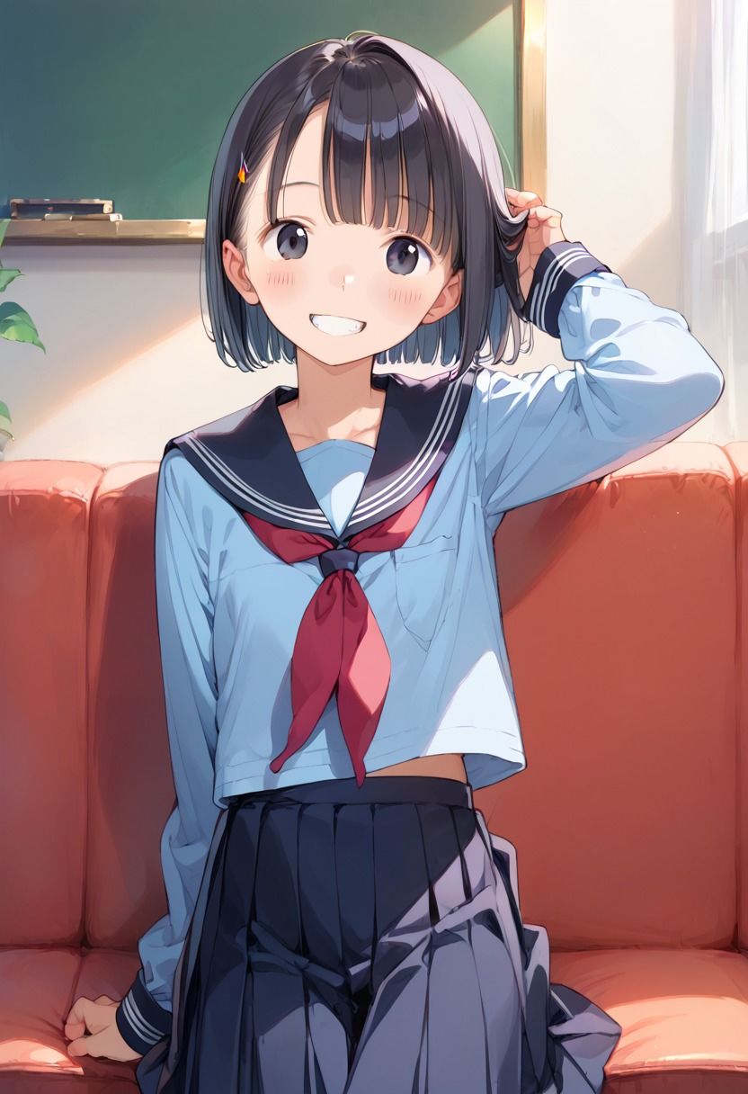 サンプル画像1:つるぺた妹に種付け！年の離れた兄がちっぱい生意気妹を孕ませる(くみん) [d_542201]