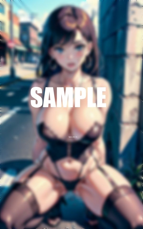 サンプル画像6:いやらしぃ〜過ぎるガーターベルト美熟女たち欲求不満を街で発散(AI美女LABO.28) [d_542229]