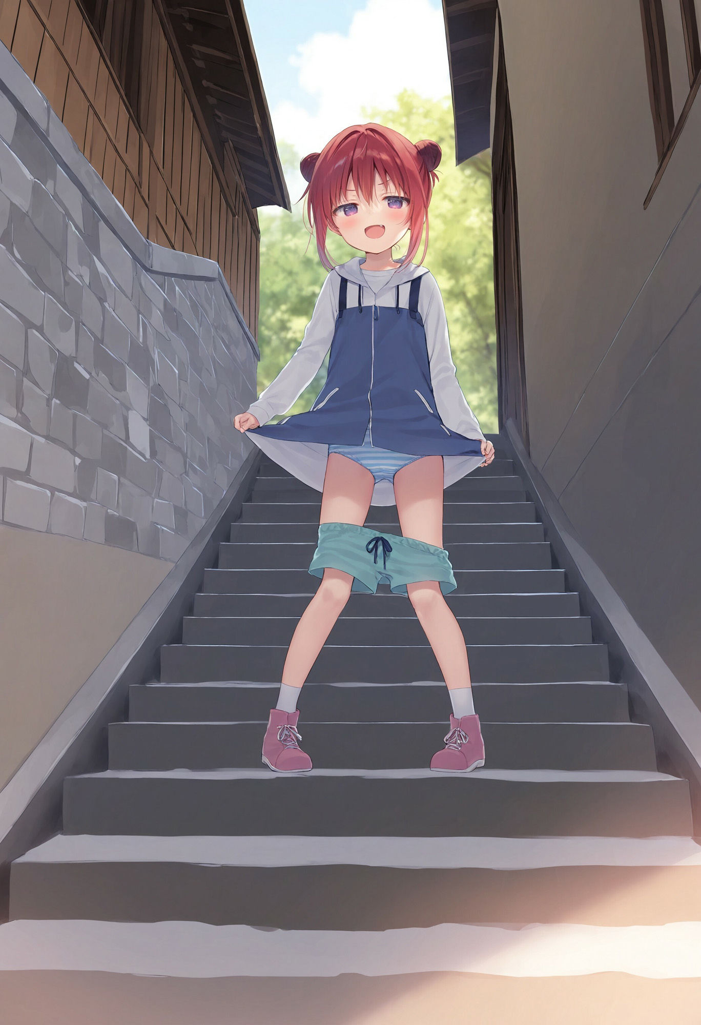 サンプル画像4:生意気なショートパンツ少女に見下されながらパンツを見せてもらった(でのいず) [d_542267]