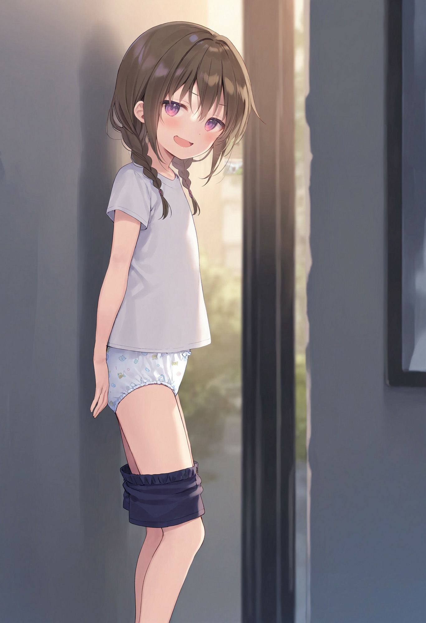 サンプル画像5:生意気なショートパンツ少女に見下されながらパンツを見せてもらった(でのいず) [d_542267]