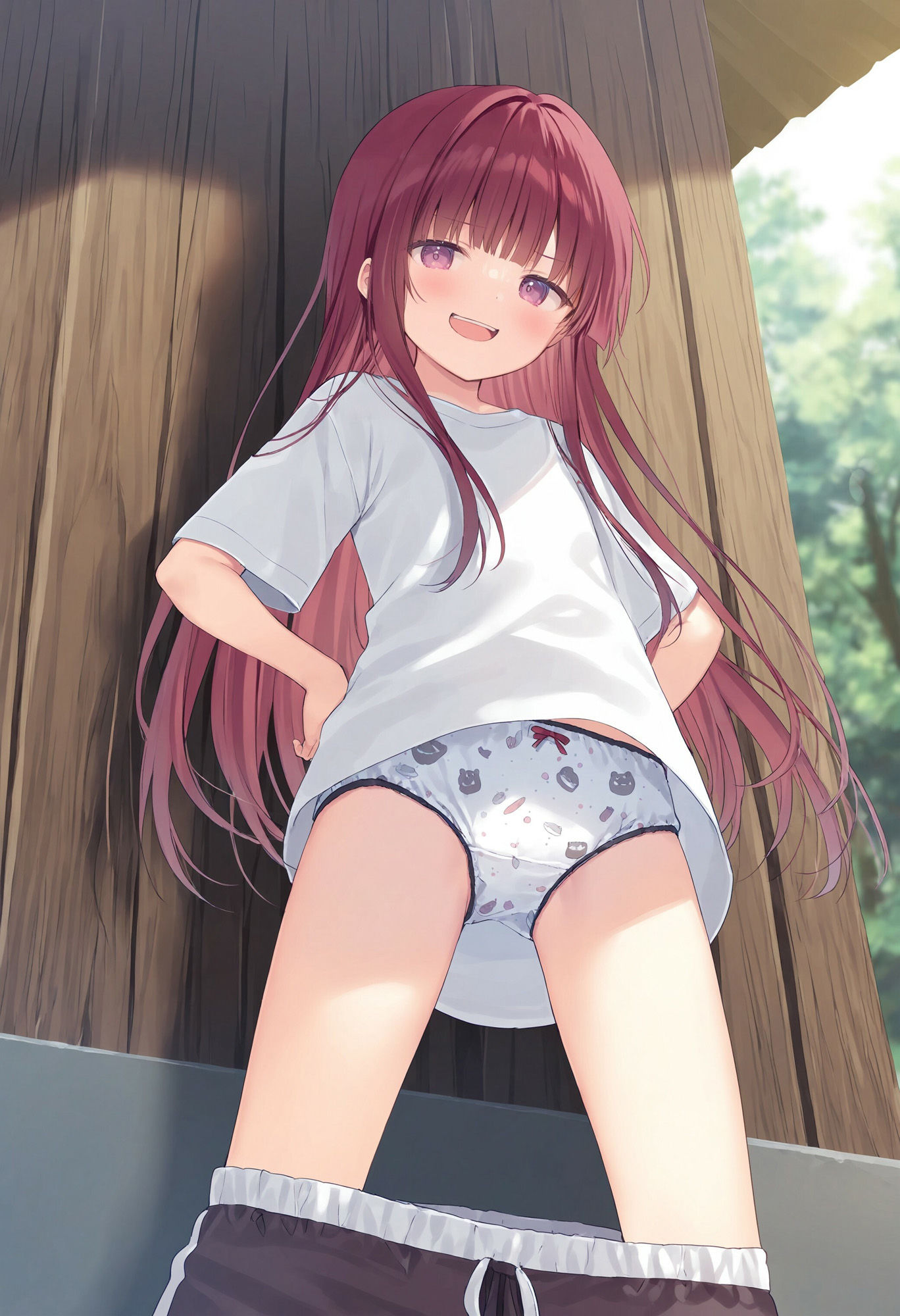 サンプル画像6:生意気なショートパンツ少女に見下されながらパンツを見せてもらった(でのいず) [d_542267]