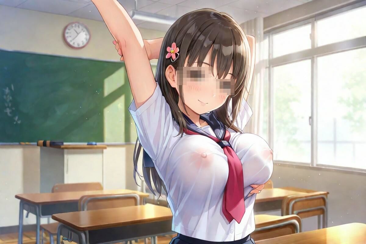 サンプル画像3:教室でこっそり  私の合図わかるよね？(なんこつくん) [d_542525]