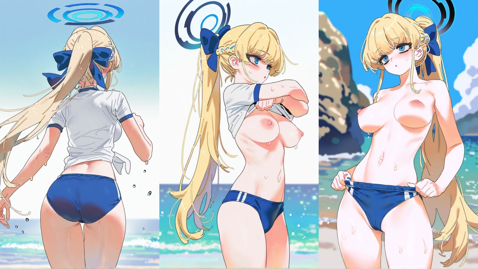 サンプル画像1:透き通る青い海と青ブルマ(PeachPoint) [d_543047]