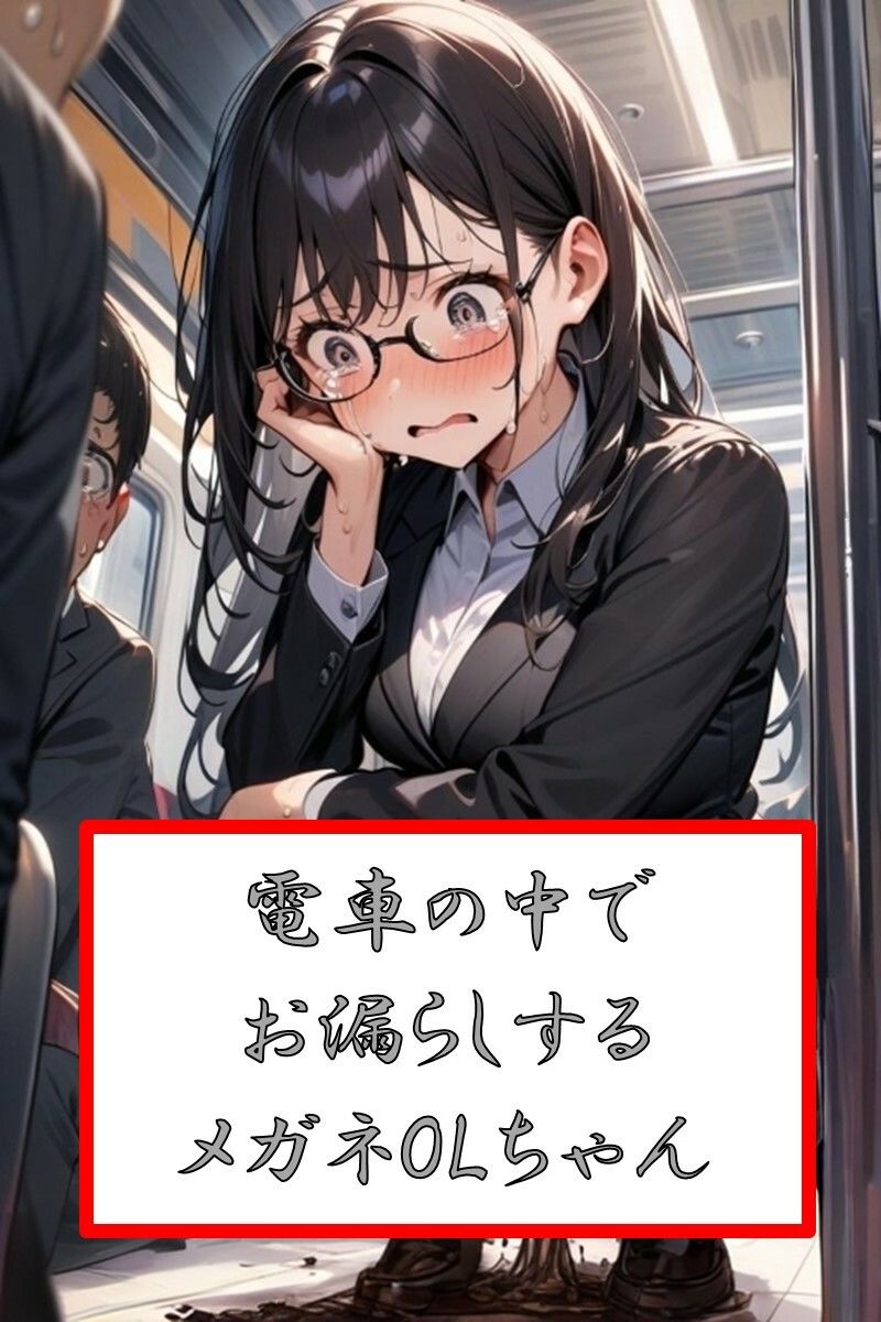 サンプル画像1:電車の中でお漏らしするメガネOLちゃん(わたあめ) [d_543164]