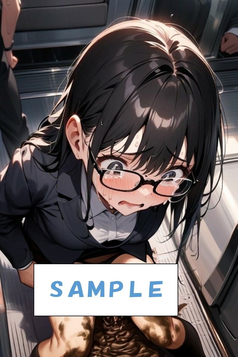 サンプル画像3:電車の中でお漏らしするメガネOLちゃん(わたあめ) [d_543164]