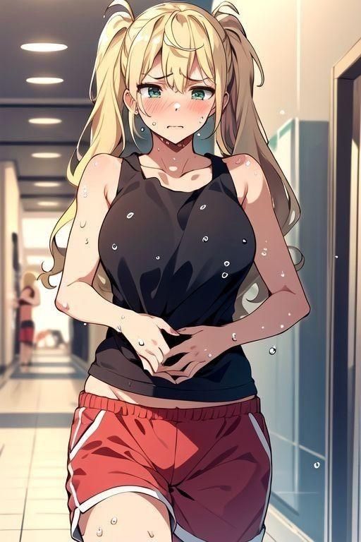 サンプル画像1:お漏らしする金髪ギャル(わたあめ) [d_543266]