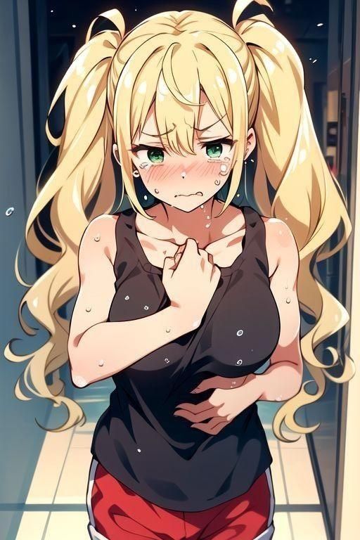 サンプル画像2:お漏らしする金髪ギャル(わたあめ) [d_543266]