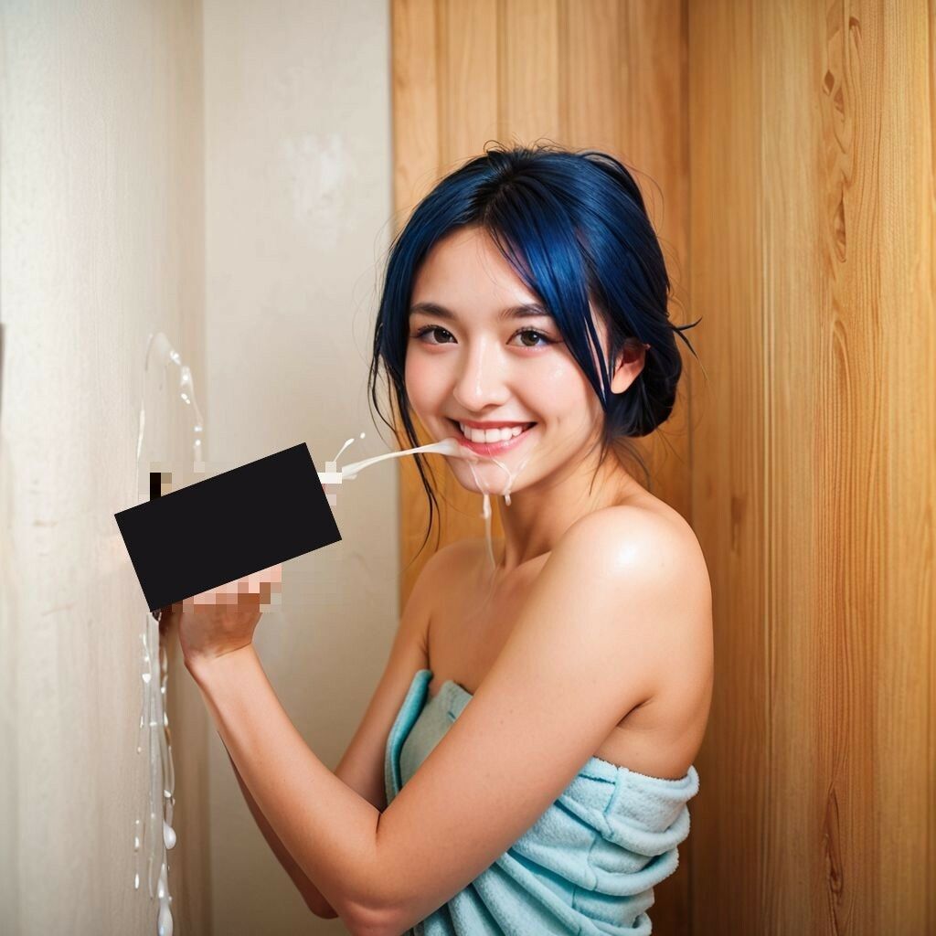 サンプル画像4:ラッキーホール付きサウナ店(AI美エロ) [d_543323]