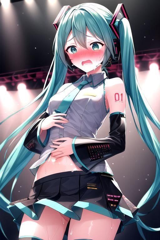 サンプル画像1:ライブ中にお漏らしする初音●ク(わたあめ) [d_543335]