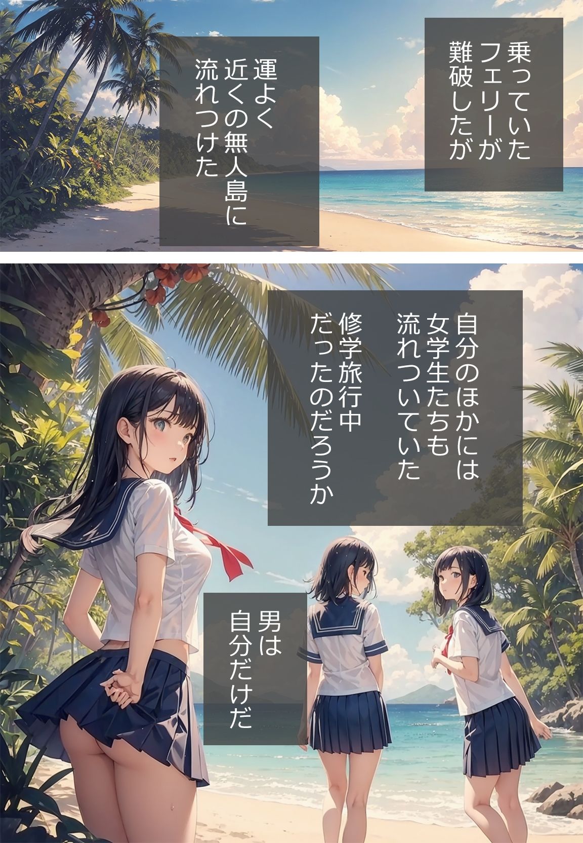 サンプル画像1:無人島おじさん(AI.txt) [d_543516]