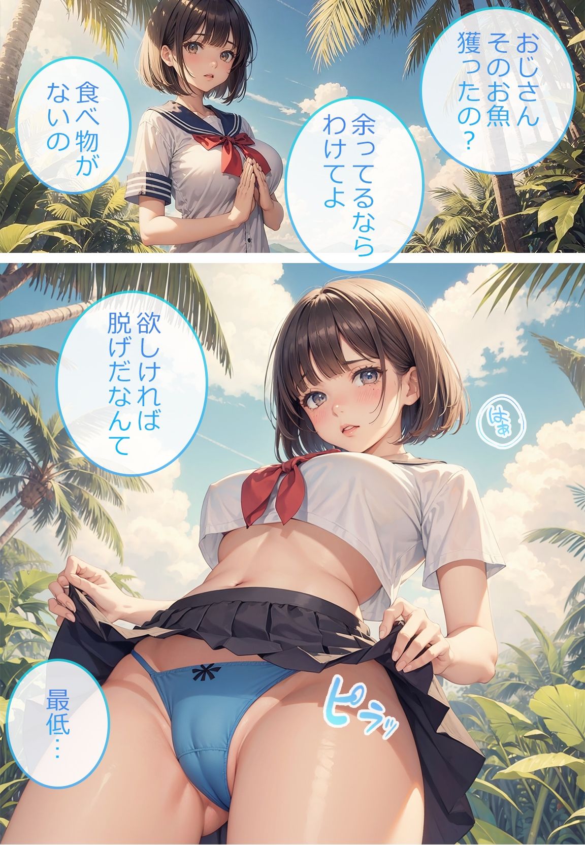 サンプル画像5:無人島おじさん(AI.txt) [d_543516]