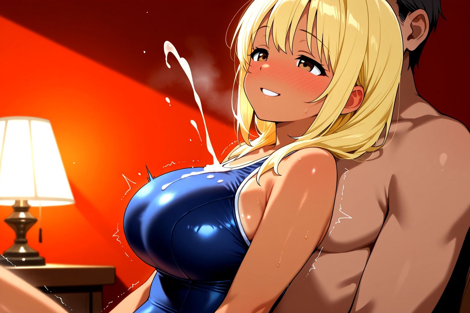 サンプル画像1:日焼け跡のビッチ巨乳ギャルに性教育を試みた(あめふらし) [d_543645]