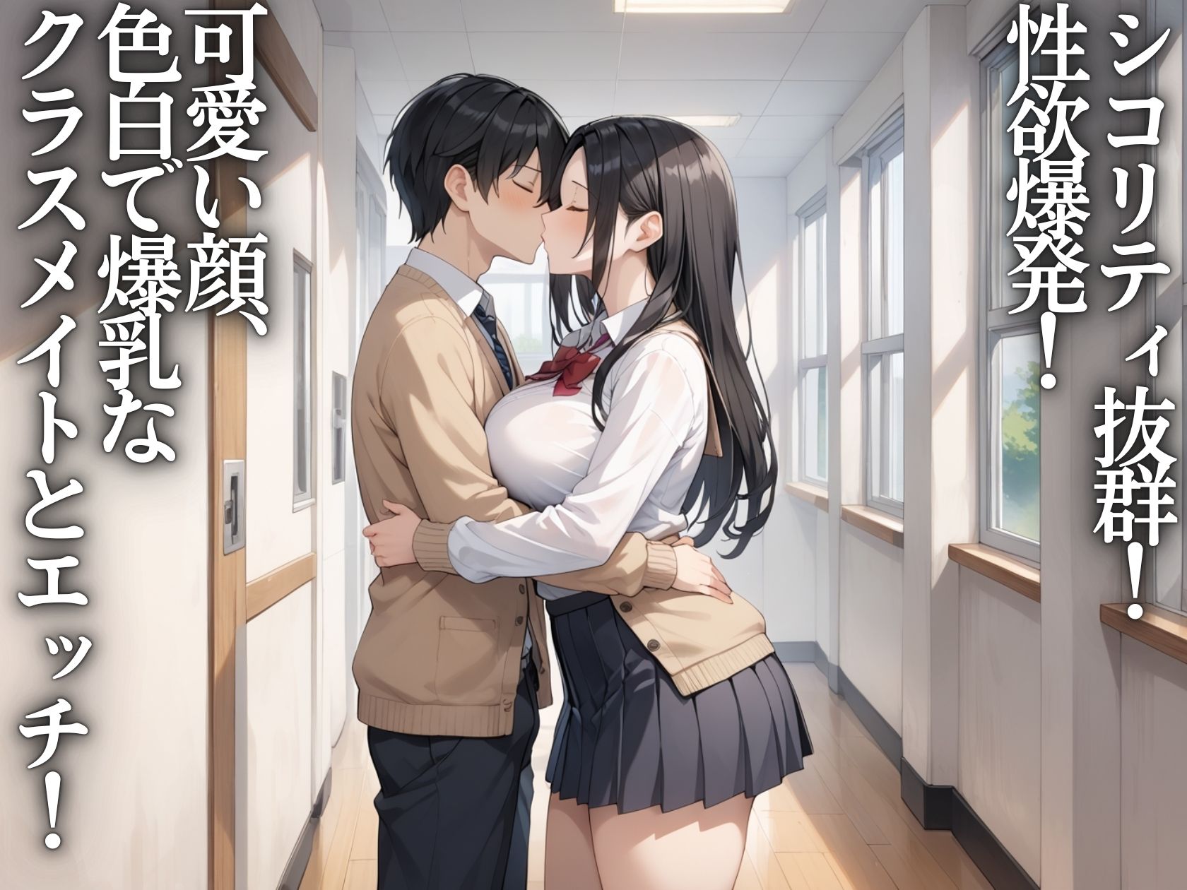 サンプル画像1:爆乳陰キャJKのクラスメイトを種付けプレスしまくった(うおでっか) [d_543739]