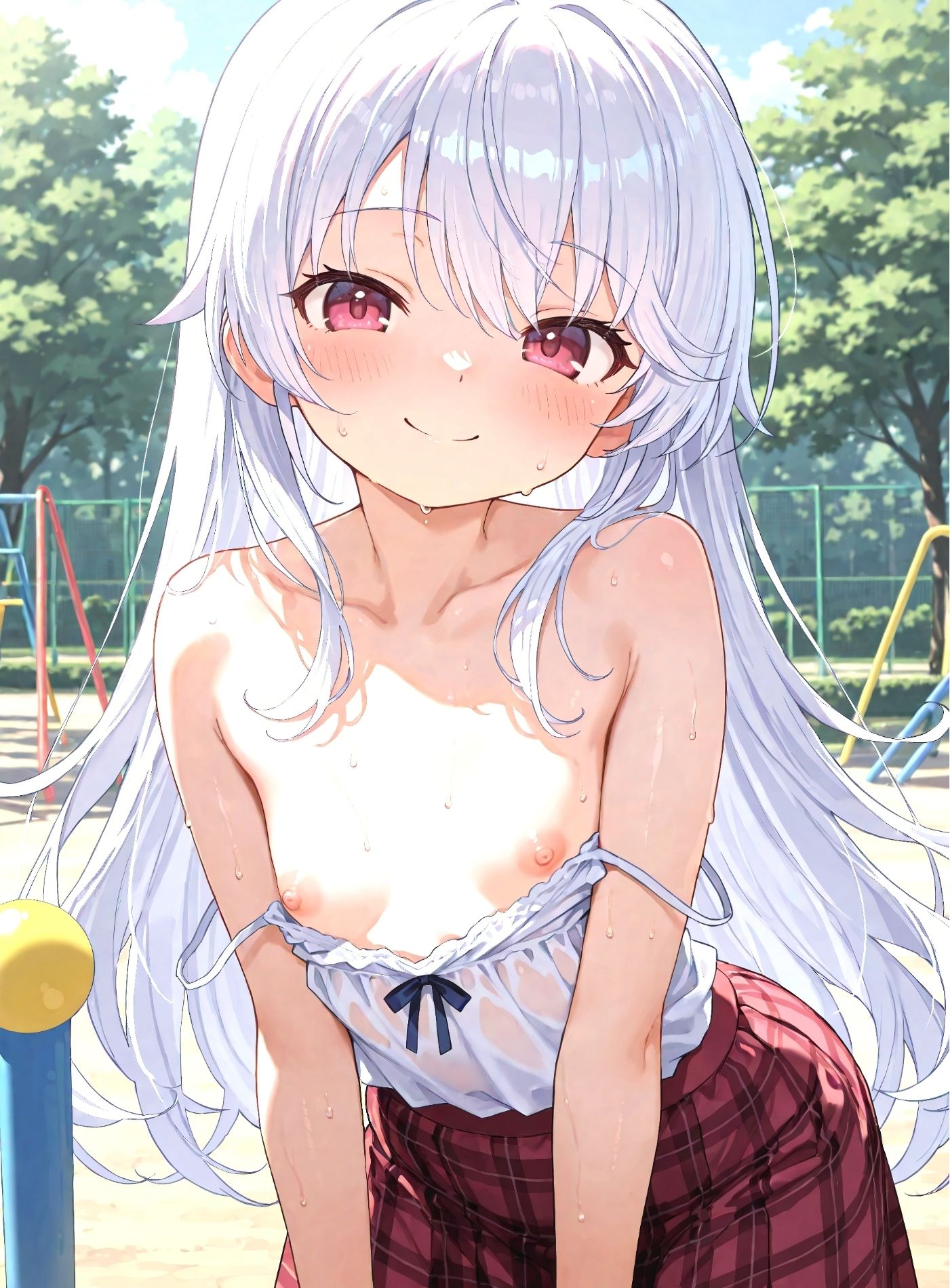 公園でえっちなちょっかいをかけてくる白髪お嬢様！ morycats エロ画像2