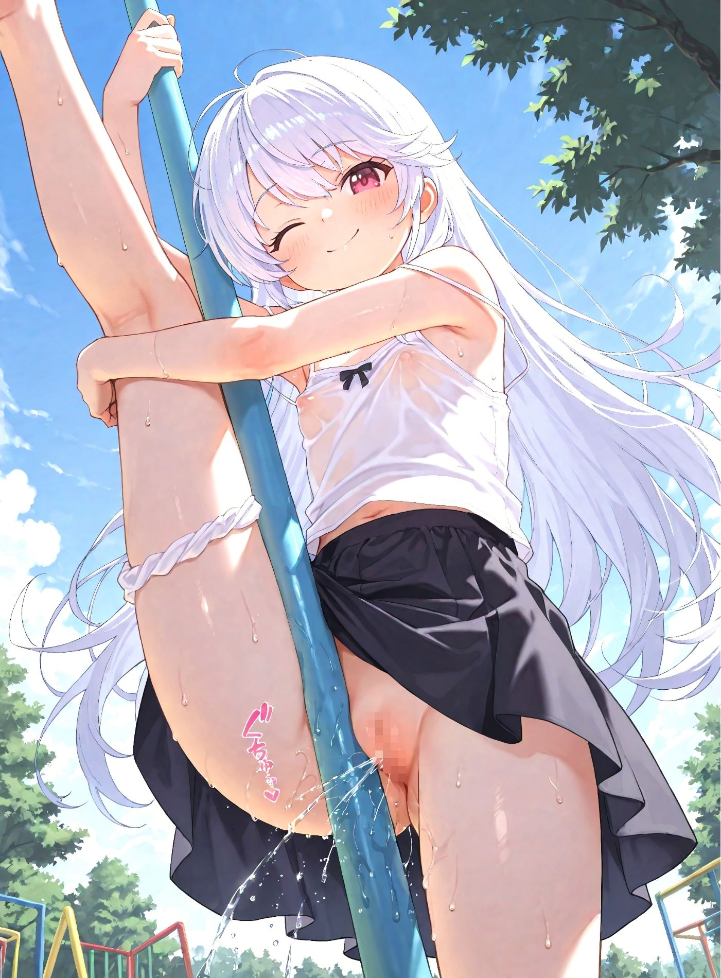 公園でえっちなちょっかいをかけてくる白髪お嬢様！ morycats エロ画像5