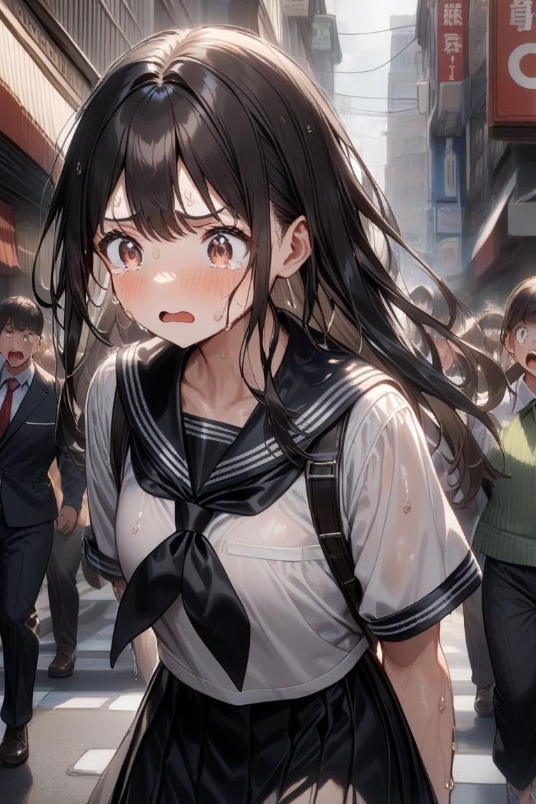 サンプル画像1:お漏らしするセーラー服美少女(わたあめ) [d_543822]