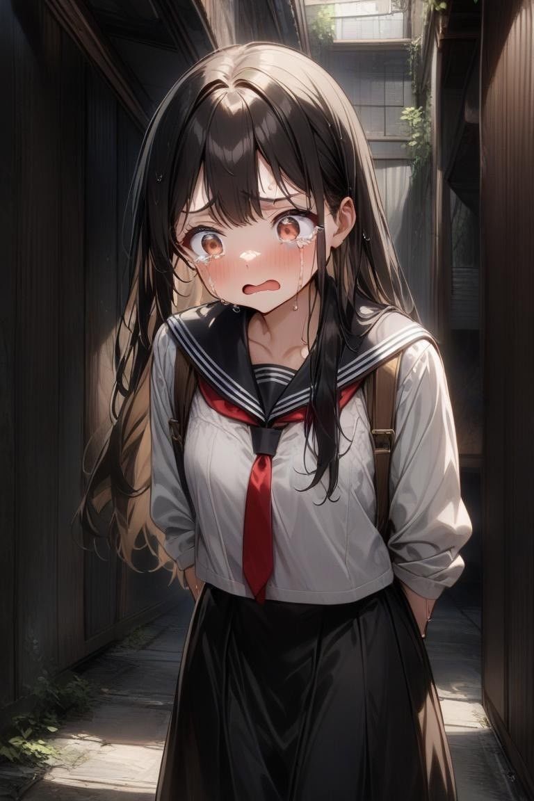 サンプル画像2:お漏らしするセーラー服美少女(わたあめ) [d_543822]