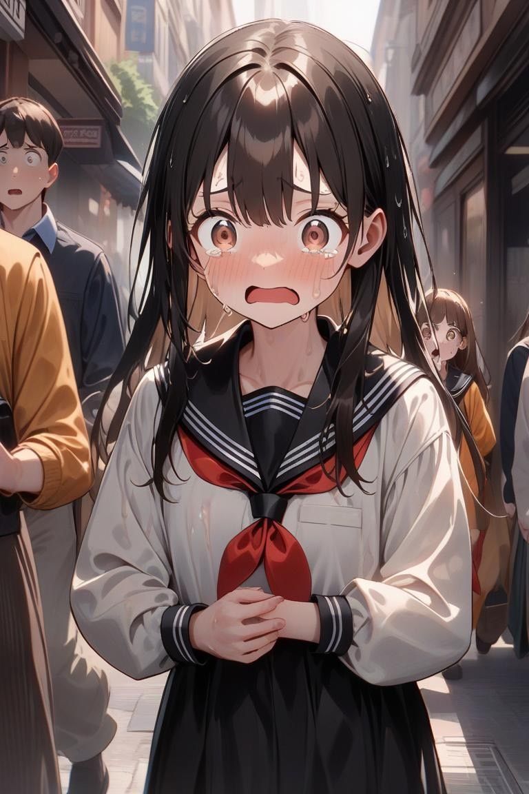 サンプル画像3:お漏らしするセーラー服美少女(わたあめ) [d_543822]