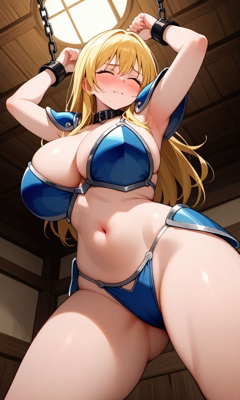 サンプル画像5:フェチコレVol.46 吊り上げ拘束される巨乳ビキニアーマー女戦士たち（金髪オンリー）【総枚数250枚】(満点星) [d_543902]