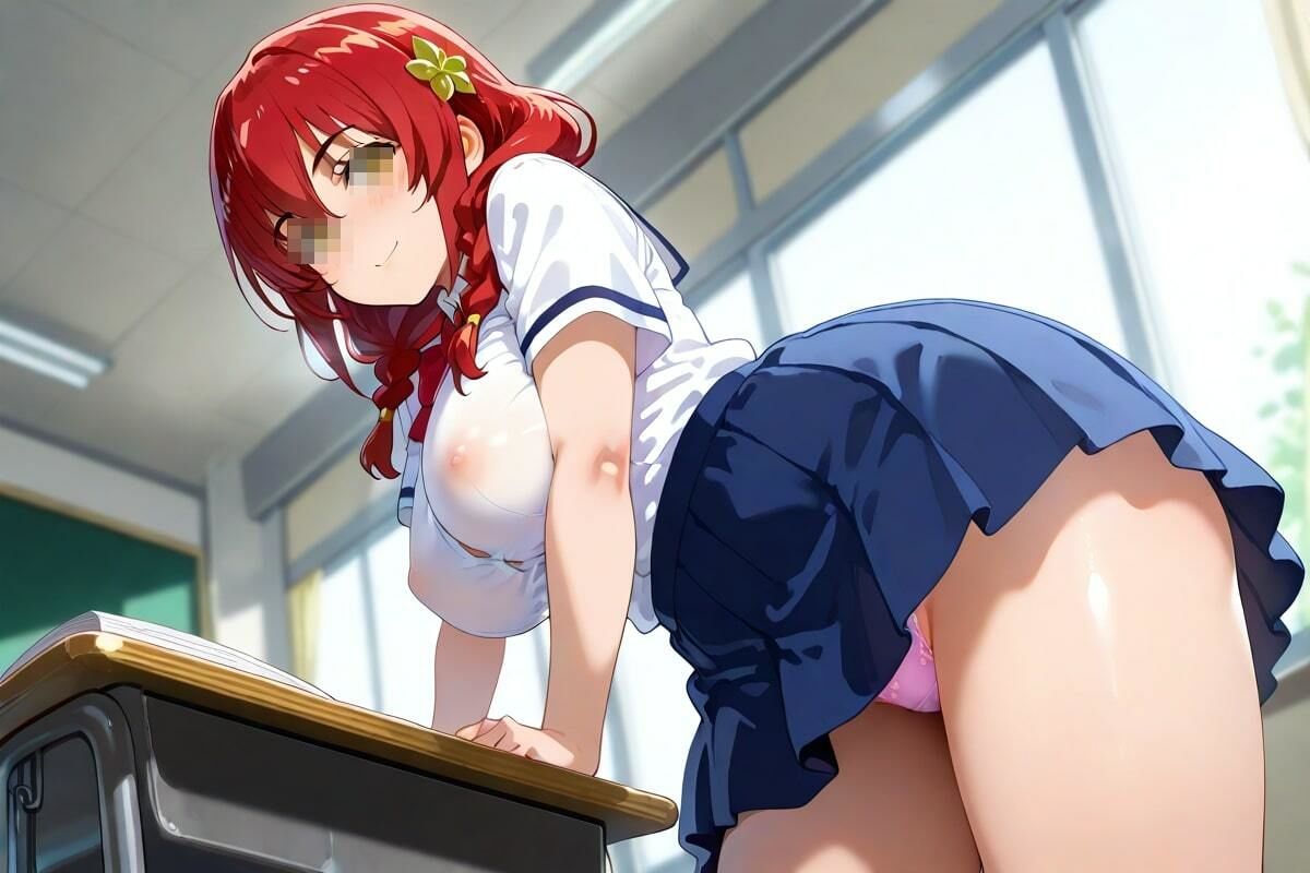 サンプル画像4:透けシャツとミニスカで  隠しきれないカラダ(AI幻想工房) [d_544114]