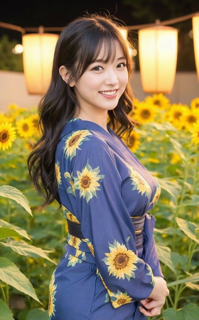 サンプル画像1:【美女名録】vol1.15  向日葵の夜──ひまわり畑で待つ君  204枚【AIグラビア写真集】(AI美女制作参謀本部2課) [d_544165]