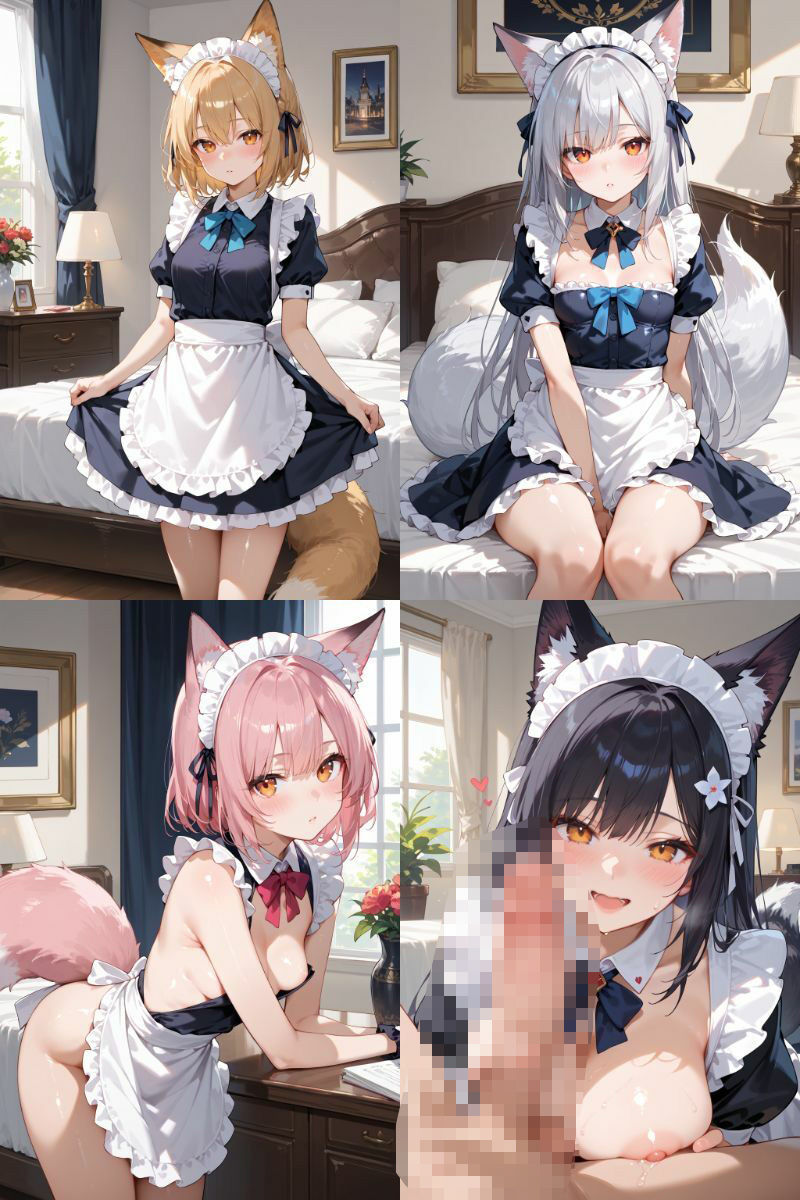 ケモミミ?の楽園 きつね メイド服編 画像1