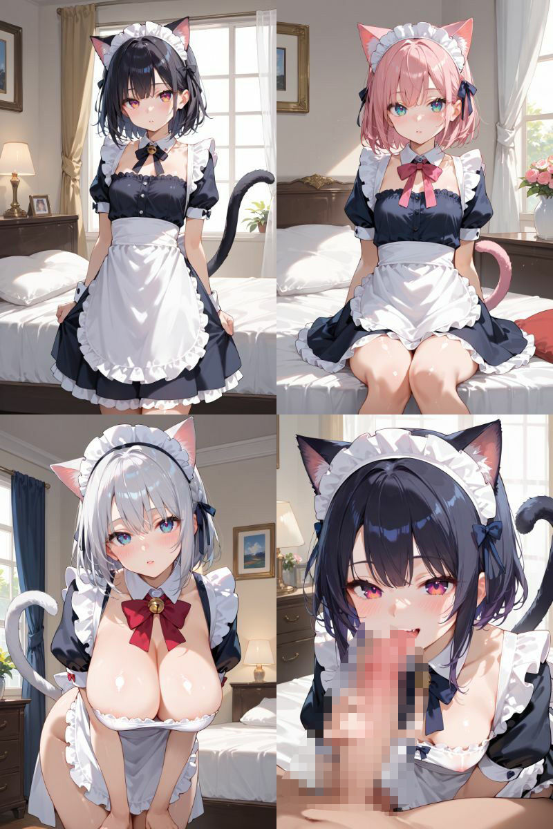 サンプル画像1:ケモミミ？の楽園 ねこ メイド服編(ツースリーステーション) [d_544360]
