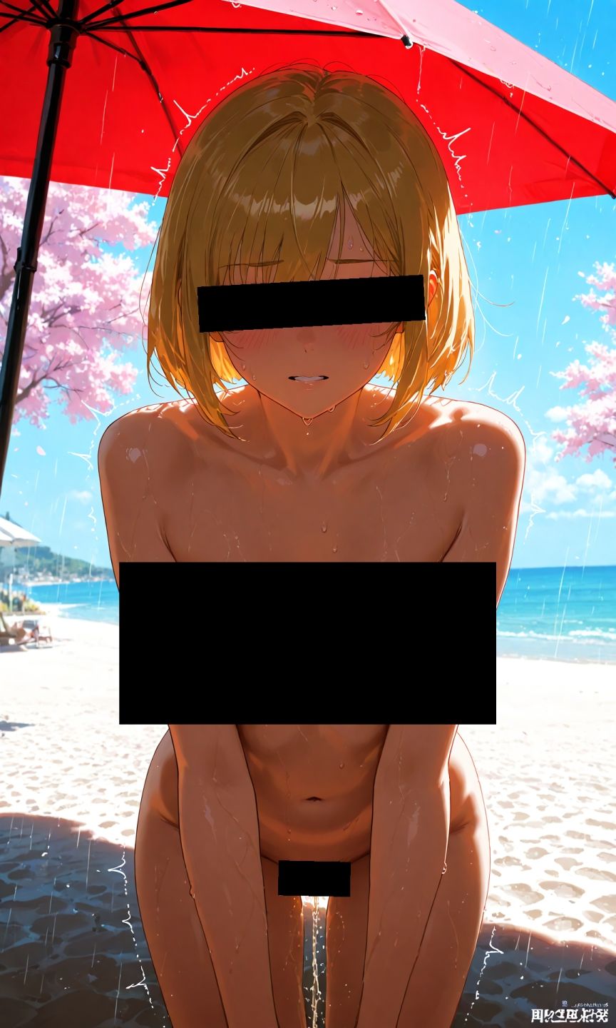 サンプル画像4:金髪貧乳美少女のえっちな写真集〜春の雨の昼の海編〜(ゆるふわ研究所) [d_544390]