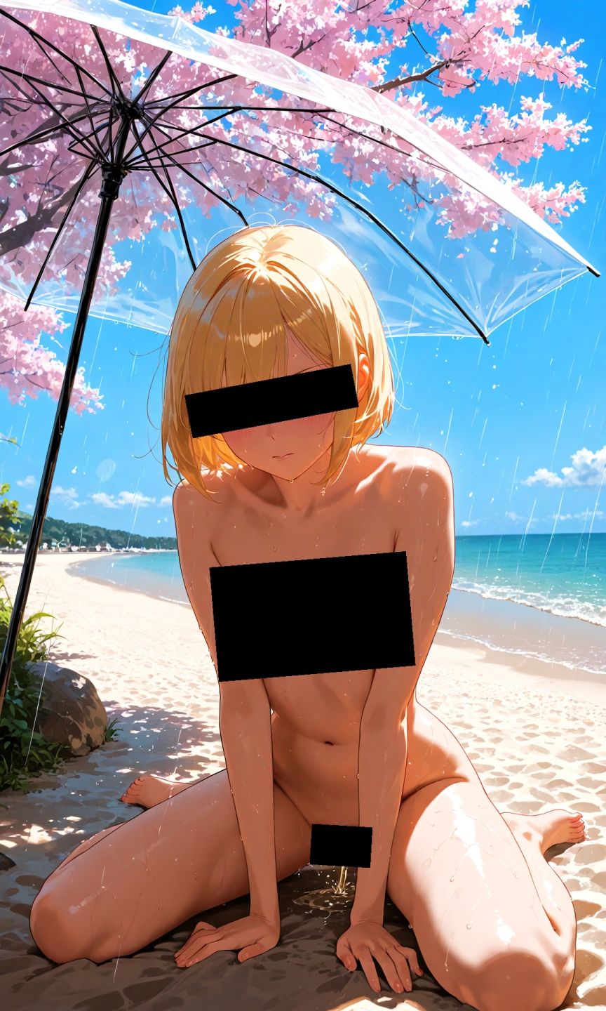 サンプル画像6:金髪貧乳美少女のえっちな写真集〜春の雨の昼の海編〜(ゆるふわ研究所) [d_544390]