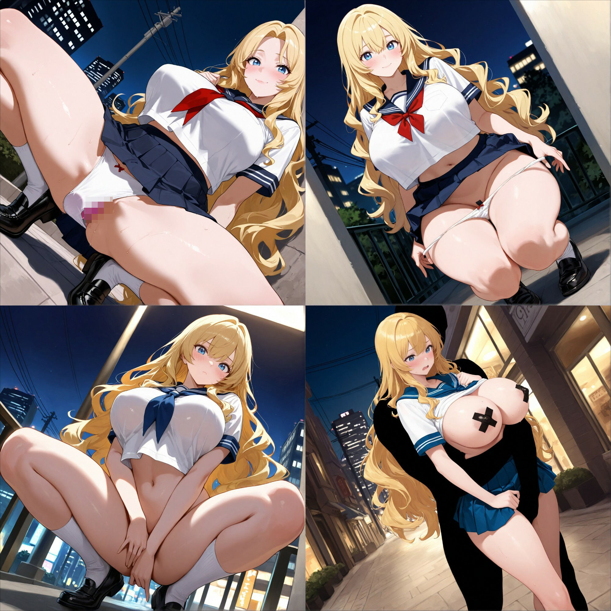 サンプル画像1:夜の町の露出JK(マネキン惑星) [d_544475]