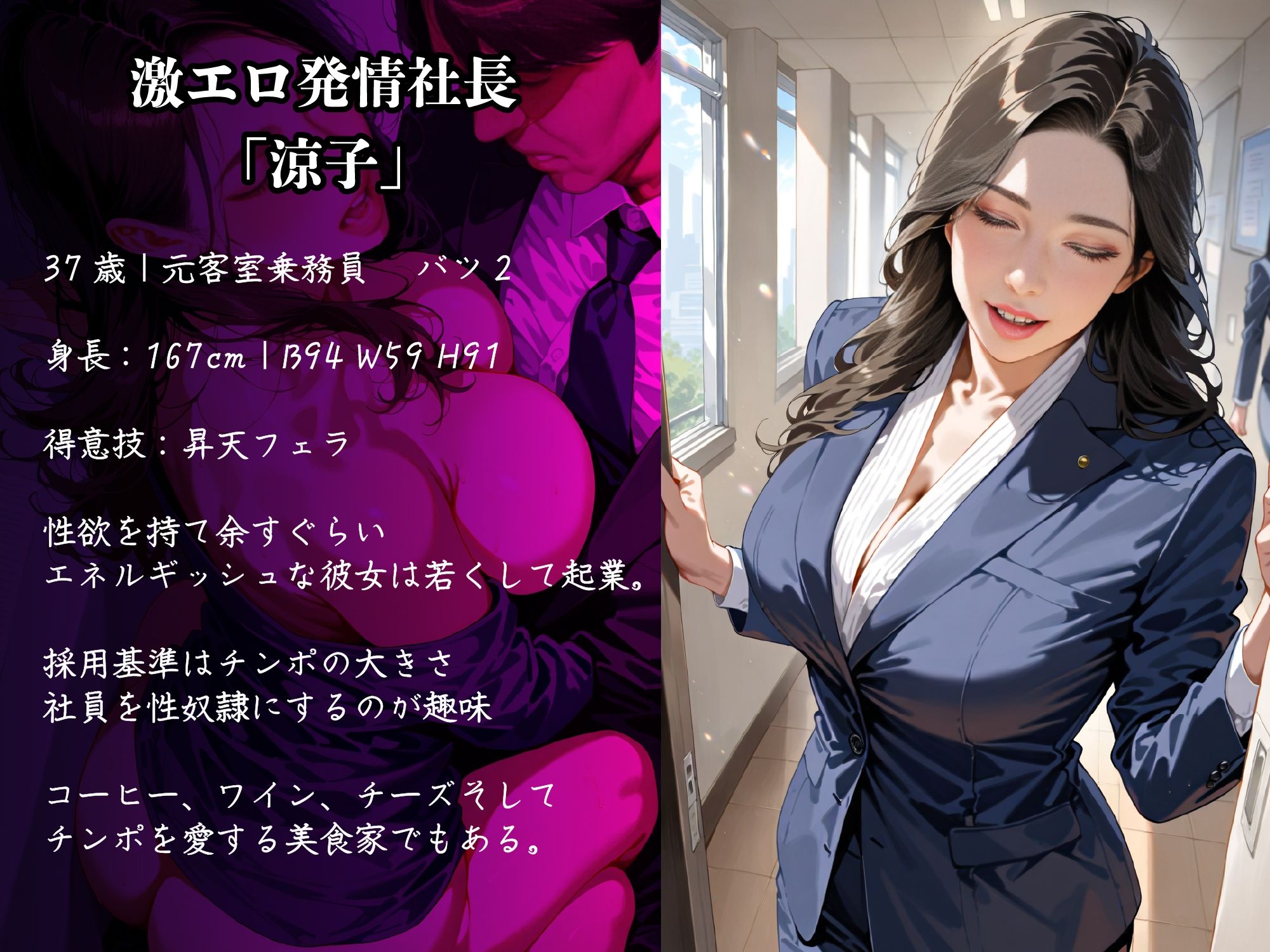 サンプル画像1:チンポ大好き激エロ発情女社長 寺尾 涼子 社内無双(完熟まんこりほぐし) [d_544600]